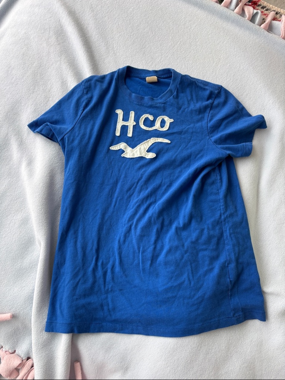 Hollister Blue Short Sleeve Tee with White Applique
